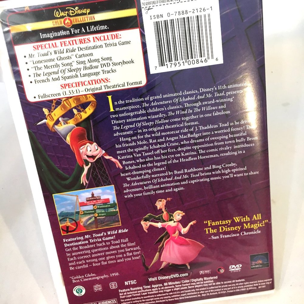 DVD The Adventures of Ichabod & Mr Toad  Disney Gold - Picture 5 of 8